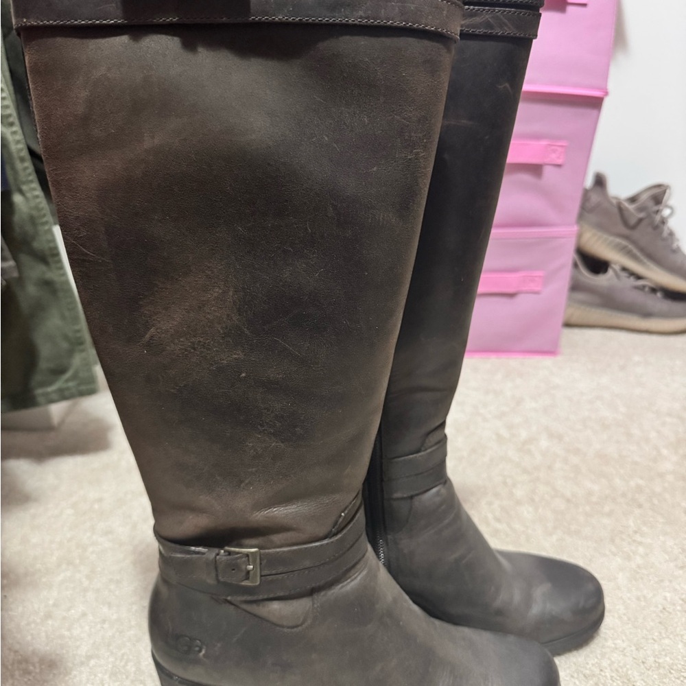 UGG Dark Brown Leather Boots